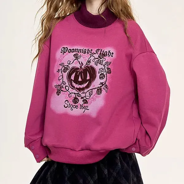 Sweatshirts*Boogzel Clothing Moonlight Flight Printed Sweatshirt Pink
