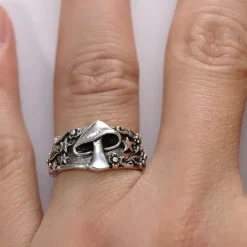 Rings*Boogzel Clothing Mushroom Aesthetic Ring Silver
