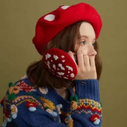 Hats*Boogzel Clothing Mushroom Beret Hat Red/white