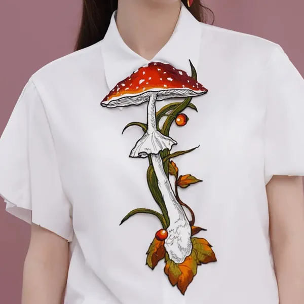 Other*Boogzel Clothing Mushroom Embroidery Necktie