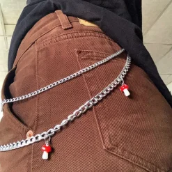 Other|Belts & Chains*Boogzel Clothing Mushroom Pant Chain Belt Silver