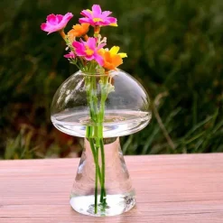 Flower Vases|Aesthetic Room Decor*Boogzel Clothing Mushroom Shaped Glass Vase