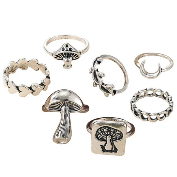 Rings*Boogzel Clothing Mushrooms Ring Set
