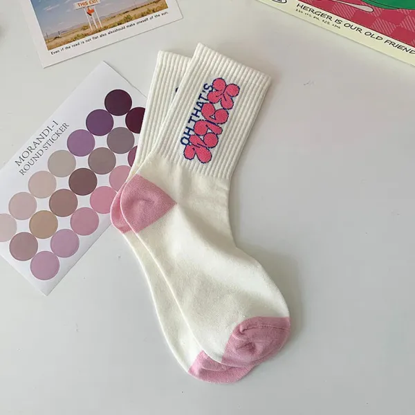 Socks*Boogzel Clothing Naturally Sweet Pink Aesthetic Socks