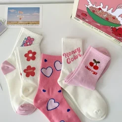 Socks*Boogzel Clothing Naturally Sweet Pink Aesthetic Socks
