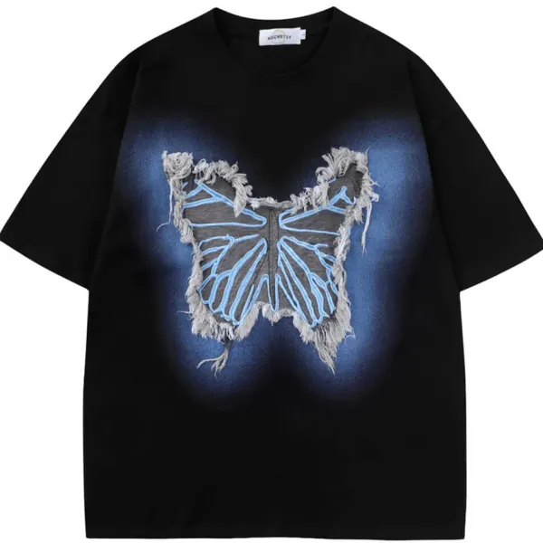 Aesthetic T-Shirts & Graphic Tees*Boogzel Clothing Neon Butterfly Oversized T-Shirt