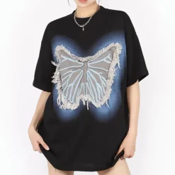 Aesthetic T-Shirts & Graphic Tees*Boogzel Clothing Neon Butterfly Oversized T-Shirt