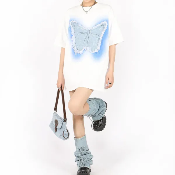Aesthetic T-Shirts & Graphic Tees*Boogzel Clothing Neon Butterfly Oversized T-Shirt