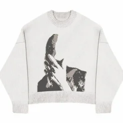 Mens|Sweaters*Boogzel Clothing New Dimension Aesthetic Sweater Grey