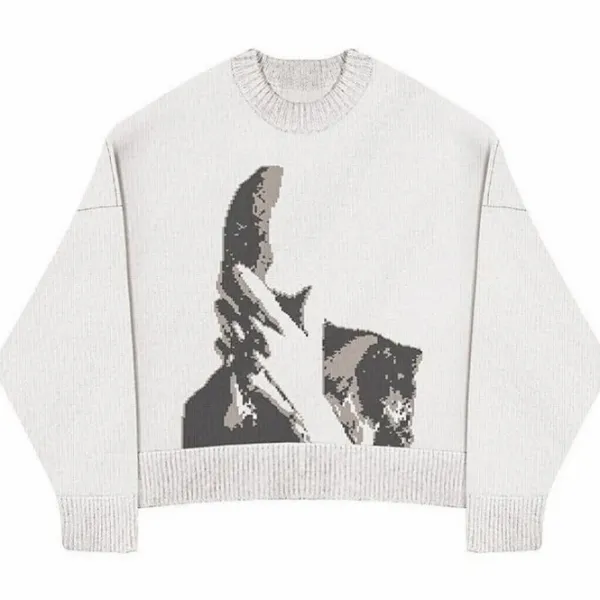 Mens|Sweaters*Boogzel Clothing New Dimension Aesthetic Sweater Grey