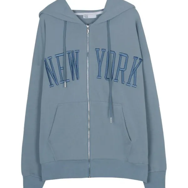 Hoodies*Boogzel Clothing New York Embroidery Hoodie Blue