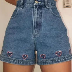 Shorts*Boogzel Clothing No Excuses Embroidery Denim Shorts Blue