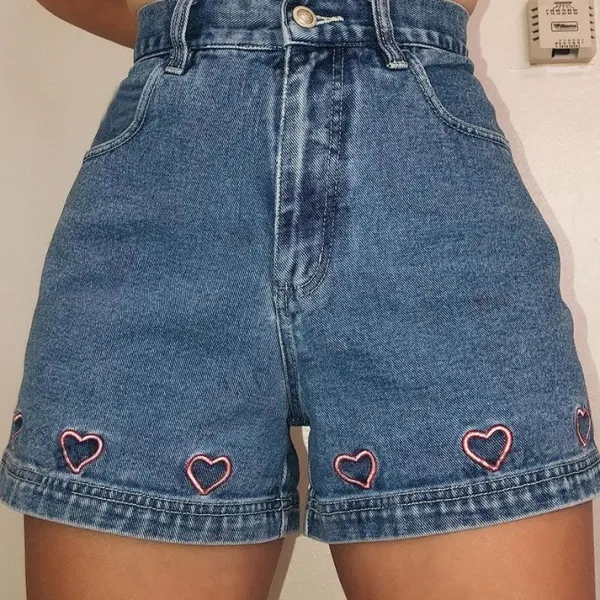 Shorts*Boogzel Clothing No Excuses Embroidery Denim Shorts Blue