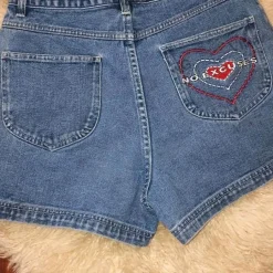 Shorts*Boogzel Clothing No Excuses Embroidery Denim Shorts Blue