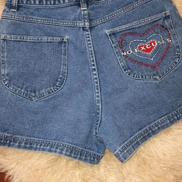 Shorts*Boogzel Clothing No Excuses Embroidery Denim Shorts Blue