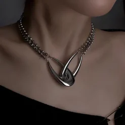 Necklaces & Chokers*Boogzel Clothing No Lesson Learned Chain Link Necklace Silver
