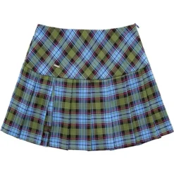 Skirts*Boogzel Clothing Not Your Babydoll Pleated Skirt Green/blue