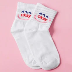 Socks*Boogzel Clothing Okay Socks White