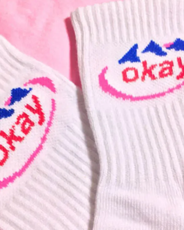 Socks*Boogzel Clothing Okay Socks White