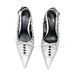 Mad*Boogzel Clothing Old Money Aesthetic Lace Up Mules