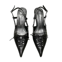 Mad*Boogzel Clothing Old Money Aesthetic Lace Up Mules