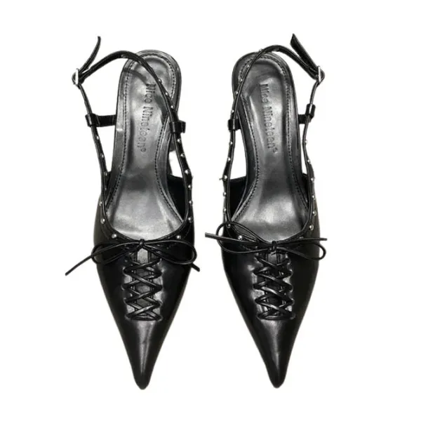 Mad*Boogzel Clothing Old Money Aesthetic Lace Up Mules