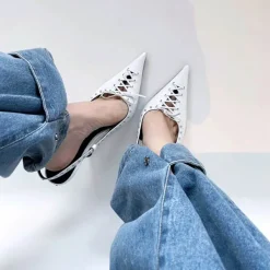 Mad*Boogzel Clothing Old Money Aesthetic Lace Up Mules