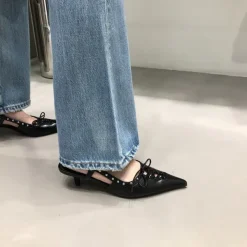 Mad*Boogzel Clothing Old Money Aesthetic Lace Up Mules