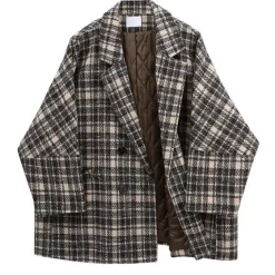 Coats & Jackets*Boogzel Clothing Old Money Plaid Jacket Brown