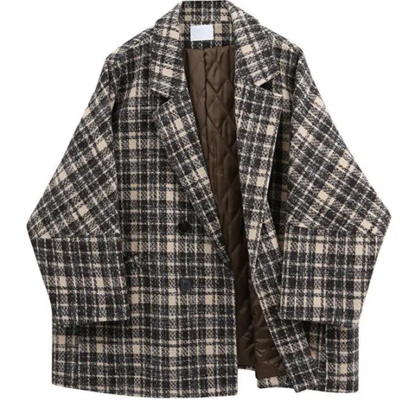 Coats & Jackets*Boogzel Clothing Old Money Plaid Jacket Brown