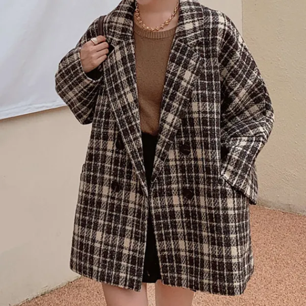 Coats & Jackets*Boogzel Clothing Old Money Plaid Jacket Brown