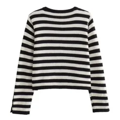 Striped Sweaters|Knit Cardigans*Boogzel Clothing Old Money Striped Cardigan Black/white
