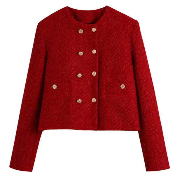 Coats & Jackets*Boogzel Clothing Old Money Style Tweed Jacket Red