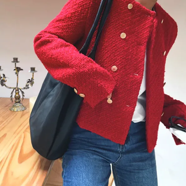 Coats & Jackets*Boogzel Clothing Old Money Style Tweed Jacket Red