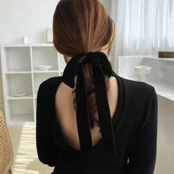 Hair Accessories*Boogzel Clothing Old Money Velvet Hair Bow Black