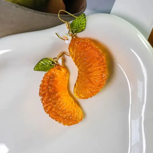 Earrings*Boogzel Clothing Slice Earrings Orange