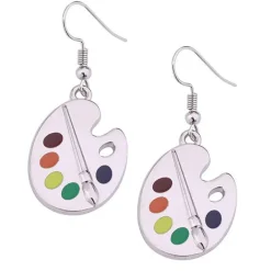 Earrings*Boogzel Clothing Paint Palette Earrings Silver