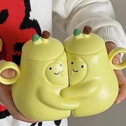 Aesthetic Kitchen|Aesthetic Room Decor*Boogzel Clothing Pair of Pear-Shaped Couple Mugs Yellow