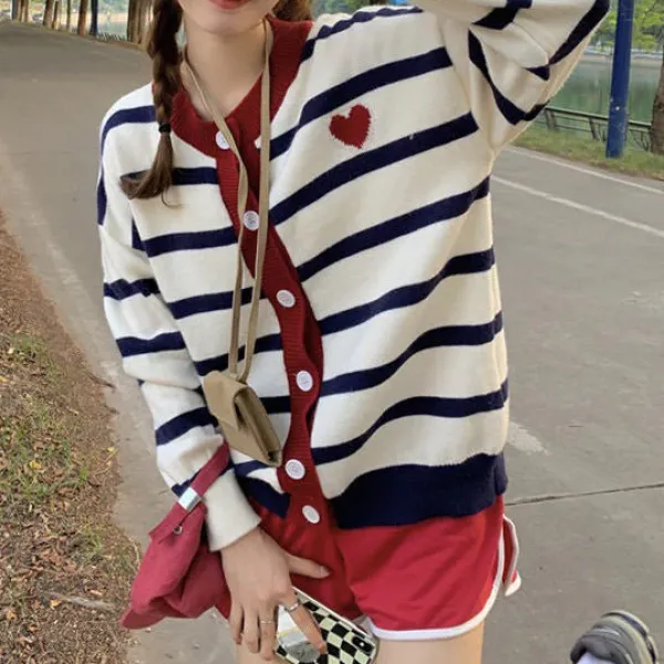 Striped Sweaters|Knit Cardigans*Boogzel Clothing Paris Striped Cardigan