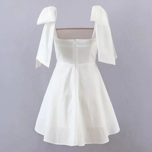 Dresses & Rompers*Boogzel Clothing Parisian Aesthetic Bow Tie Dress White