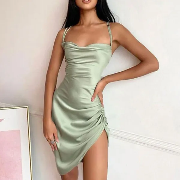 Dresses & Rompers*Boogzel Clothing Parisian Lace Up Satin Dress