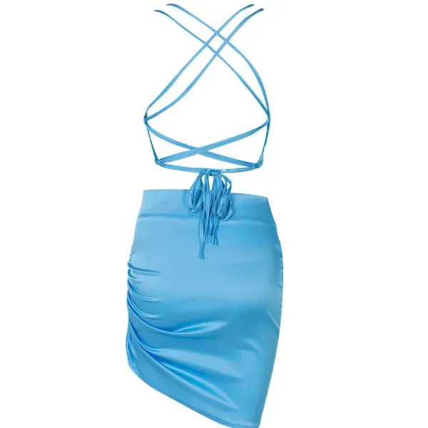 Dresses & Rompers*Boogzel Clothing Parisian Lace Up Satin Dress
