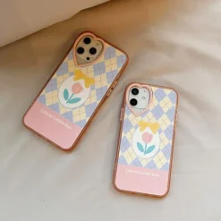 Iphone Cases*Boogzel Clothing Pastel Argyle Tulip iPhone Case Pink/blue