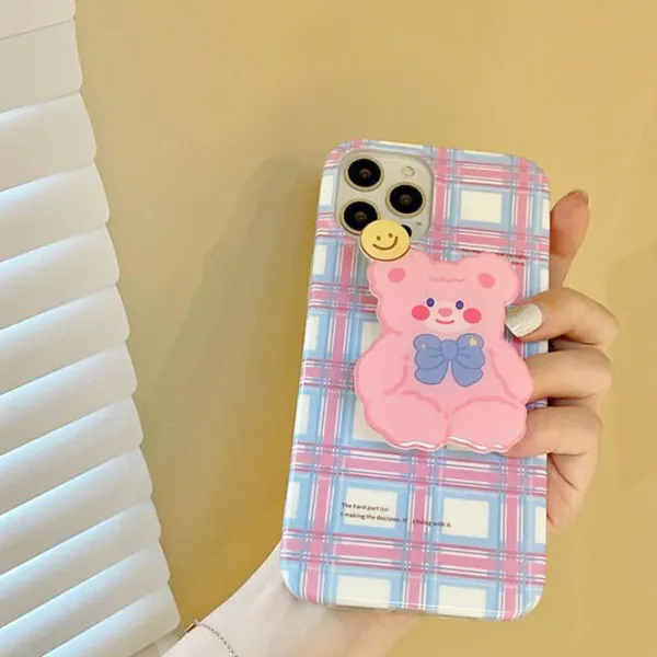 Iphone Cases*Boogzel Clothing Pastel Bear Plaid iPhone Case