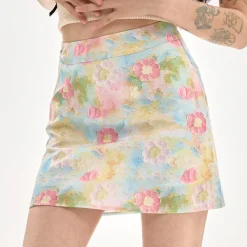 Skirts*Boogzel Clothing Brushstroke Floral Mini Skirt Pastel
