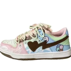 Classics|Aesthetic Sneakers*Boogzel Clothing Pastel Heart Aesthetic Sneakers Pink/green