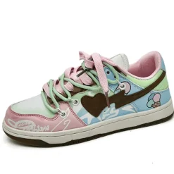 Classics|Aesthetic Sneakers*Boogzel Clothing Pastel Heart Aesthetic Sneakers Pink/green