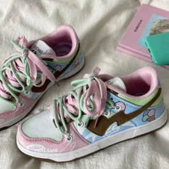 Classics|Aesthetic Sneakers*Boogzel Clothing Pastel Heart Aesthetic Sneakers Pink/green