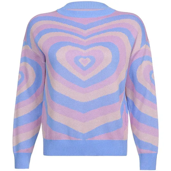 Sweaters*Boogzel Clothing Pastel Heart Sweater Purple/blue