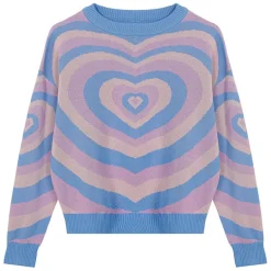 Sweaters*Boogzel Clothing Pastel Heart Sweater Purple/blue